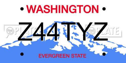 Z44TYZ Washington License Plate