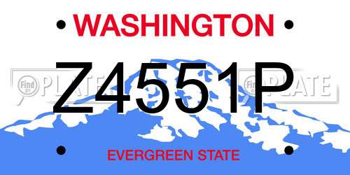 Z4551P Washington License Plate