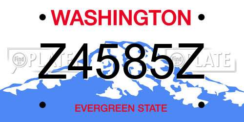 Z4585Z Washington License Plate