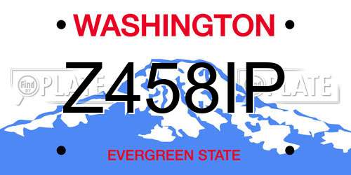 Z458IP Washington License Plate