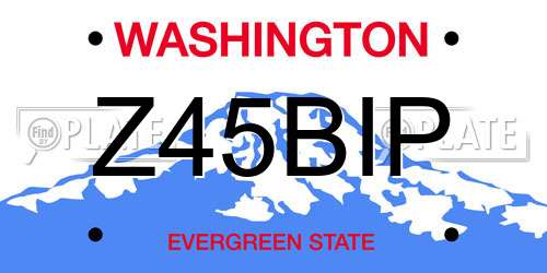 Z45BIP Washington License Plate