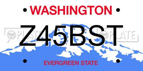 Z45BST Washington License Plate