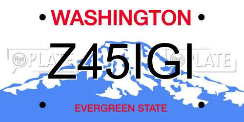 Z45IGI Washington License Plate