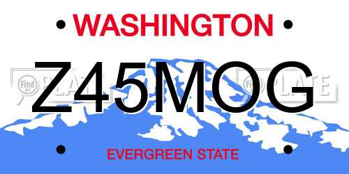 Z45MOG Washington License Plate