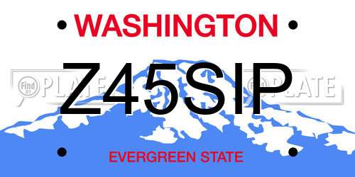 Z45SIP Washington License Plate
