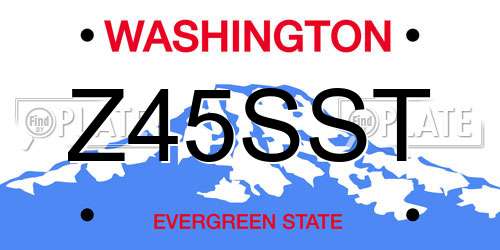 Z45SST Washington License Plate