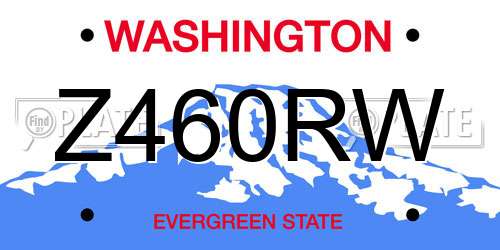 Z460RW Washington License Plate