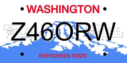 Z46ORW Washington License Plate