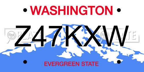 Z47KXW Washington License Plate