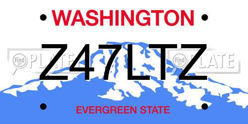 Z47LTZ Washington License Plate