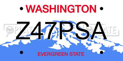 Z47PSA Washington License Plate