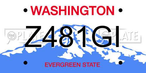 Z481GI Washington License Plate