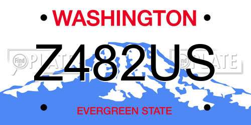 Z482US Washington License Plate