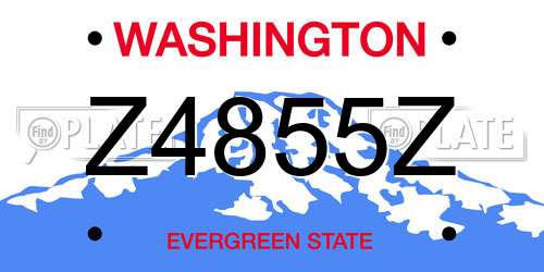 Z4855Z Washington License Plate