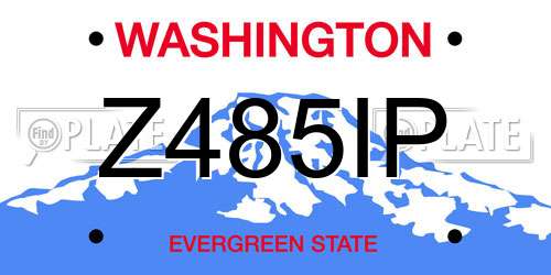 Z485IP Washington License Plate