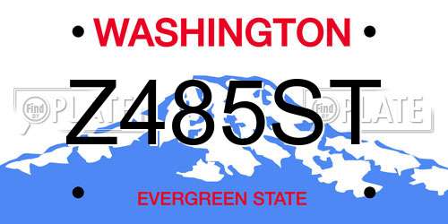 Z485ST Washington License Plate