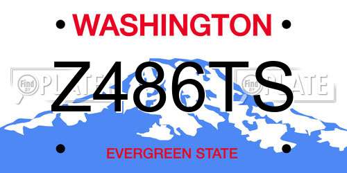 Z486TS Washington License Plate