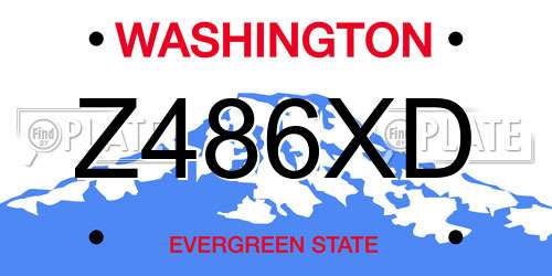 Z486XD Washington License Plate