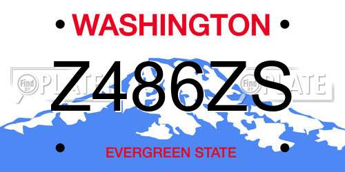 Z486ZS Washington License Plate
