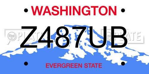 Z487UB Washington License Plate