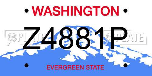 Z4881P Washington License Plate