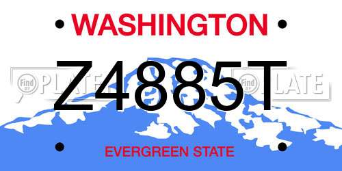 Z4885T Washington License Plate