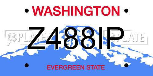 Z488IP Washington License Plate