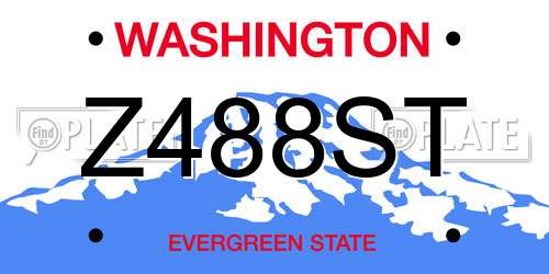 Z488ST Washington License Plate