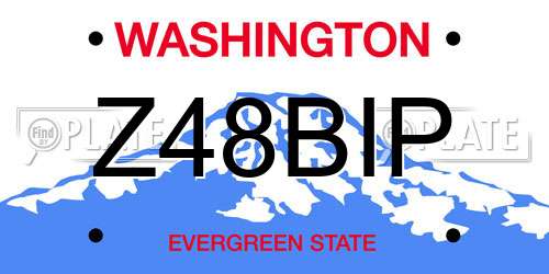 Z48BIP Washington License Plate