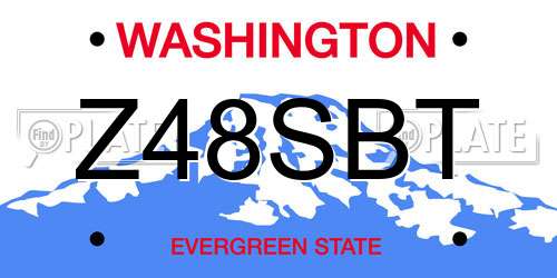 Z48SBT Washington License Plate