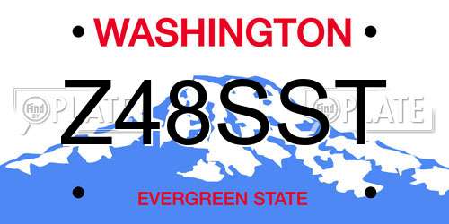 Z48SST Washington License Plate