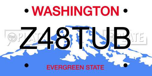 Z48TUB Washington License Plate