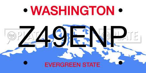 Z49ENP Washington License Plate