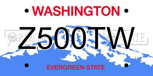 Z500TW Washington License Plate