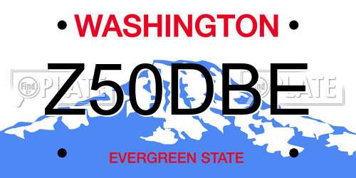 Z50DBE Washington License Plate