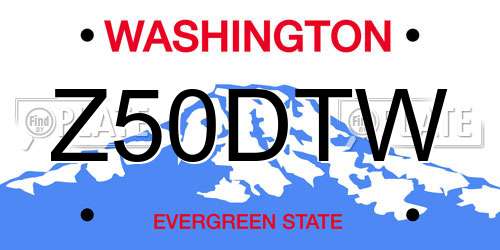Z50DTW Washington License Plate