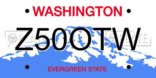 Z50OTW Washington License Plate