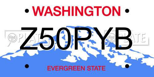 Z50PYB Washington License Plate