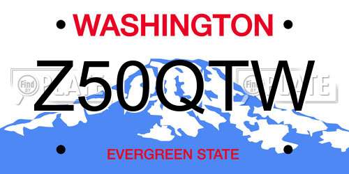 Z50QTW Washington License Plate