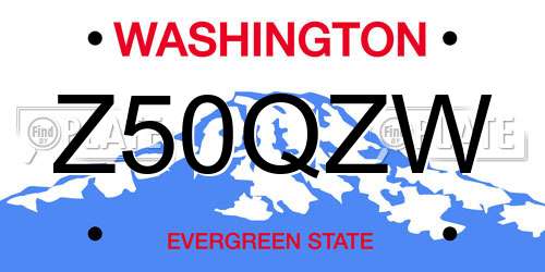 Z50QZW Washington License Plate