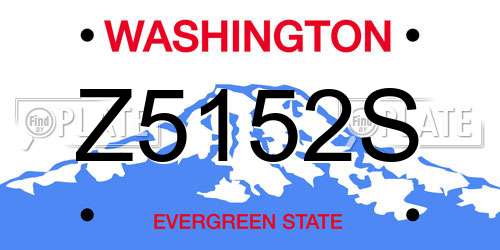Z5152S Washington License Plate