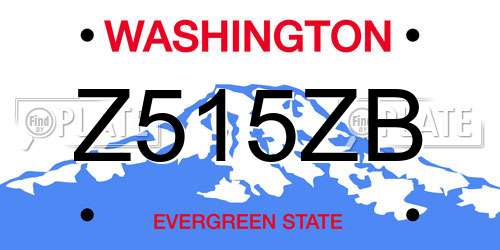 Z515ZB Washington License Plate