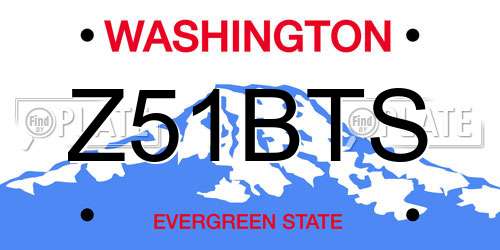 Z51BTS Washington License Plate
