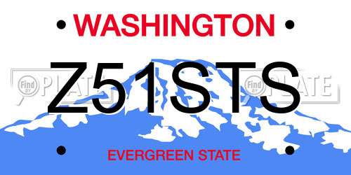 Z51STS Washington License Plate