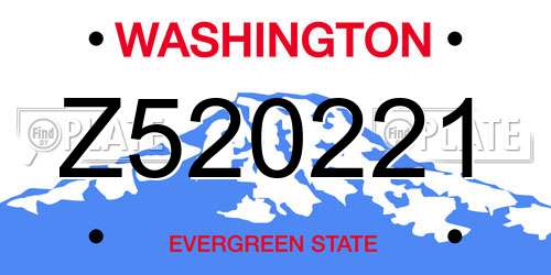 Z520221 Washington License Plate
