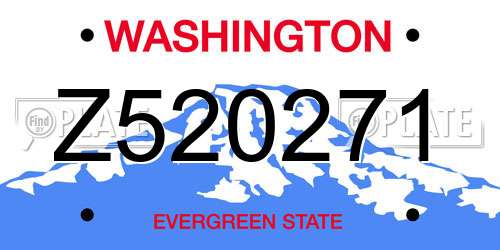 Z520271 Washington License Plate
