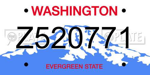Z520771 Washington License Plate