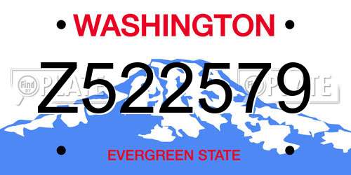 Z522579 Washington License Plate