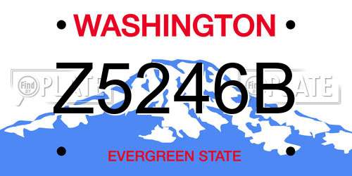 Z5246B Washington License Plate