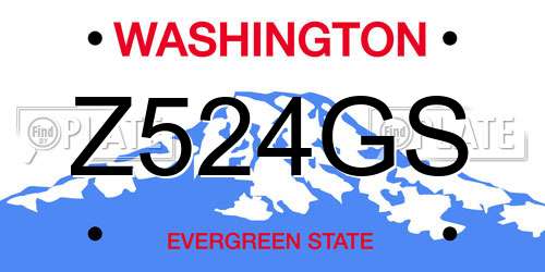Z524GS Washington License Plate
